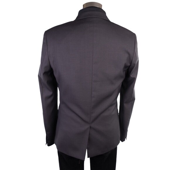 Topman Solid Gray 1 Button Sport Coat Jacket Blazer Sz 40 Poly SLIM Single vent - Picture 8 of 12